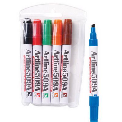 Image for ARTLINE 509A WHITEBOARD MARKER CHISEL 5MM ASSORTED WALLET 6 from Mitronics Corporation