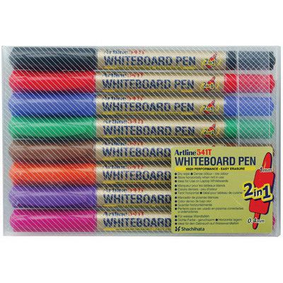 Image for ARTLINE 541T DUAL NIB FINE WHITEBOARD MARKER 0.4/1.0MM BULLET ASSORTED PACK 8 from Mitronics Corporation