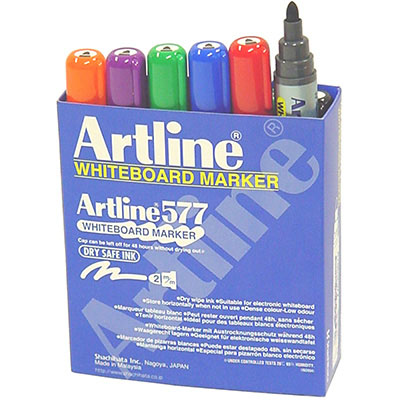 Image for ARTLINE 577 WHITEBOARD MARKER BULLET 3MM ASSORTED BOX 12 from Memo Office and Art
