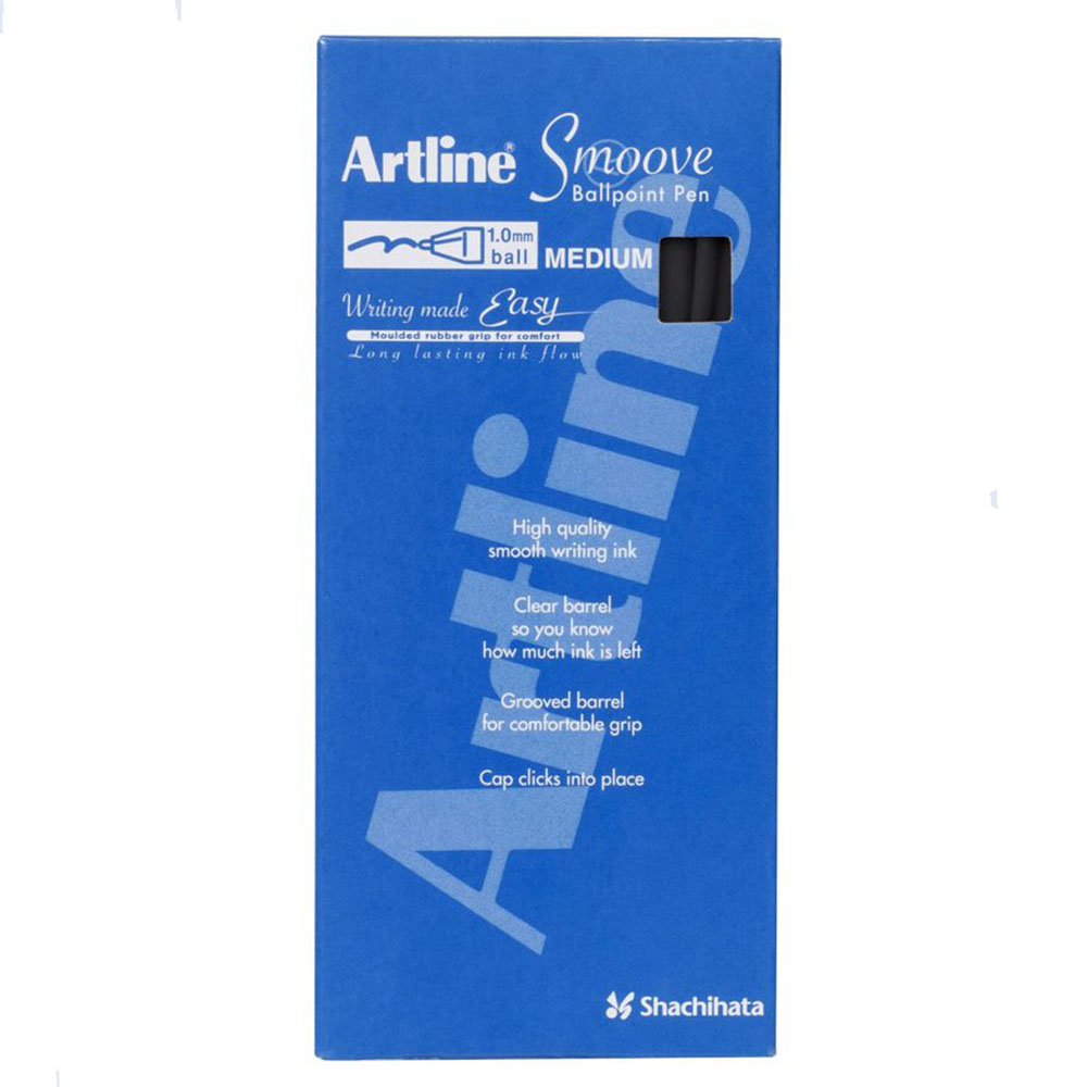 Image for ARTLINE SMOOVE BALLPOINT PEN MEDIUM 1.0MM BLACK BOX 12 from That Office Place PICTON