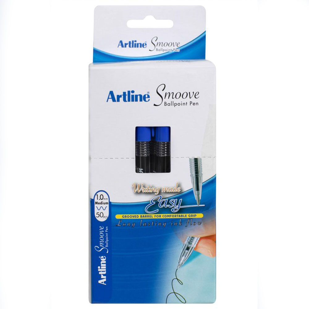 Image for ARTLINE SMOOVE BALLPOINT PEN MEDIUM 1.0MM BLUE BOX 50 from Challenge Office Supplies