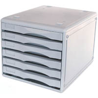 metro desktop filing 6 drawers b4 light grey