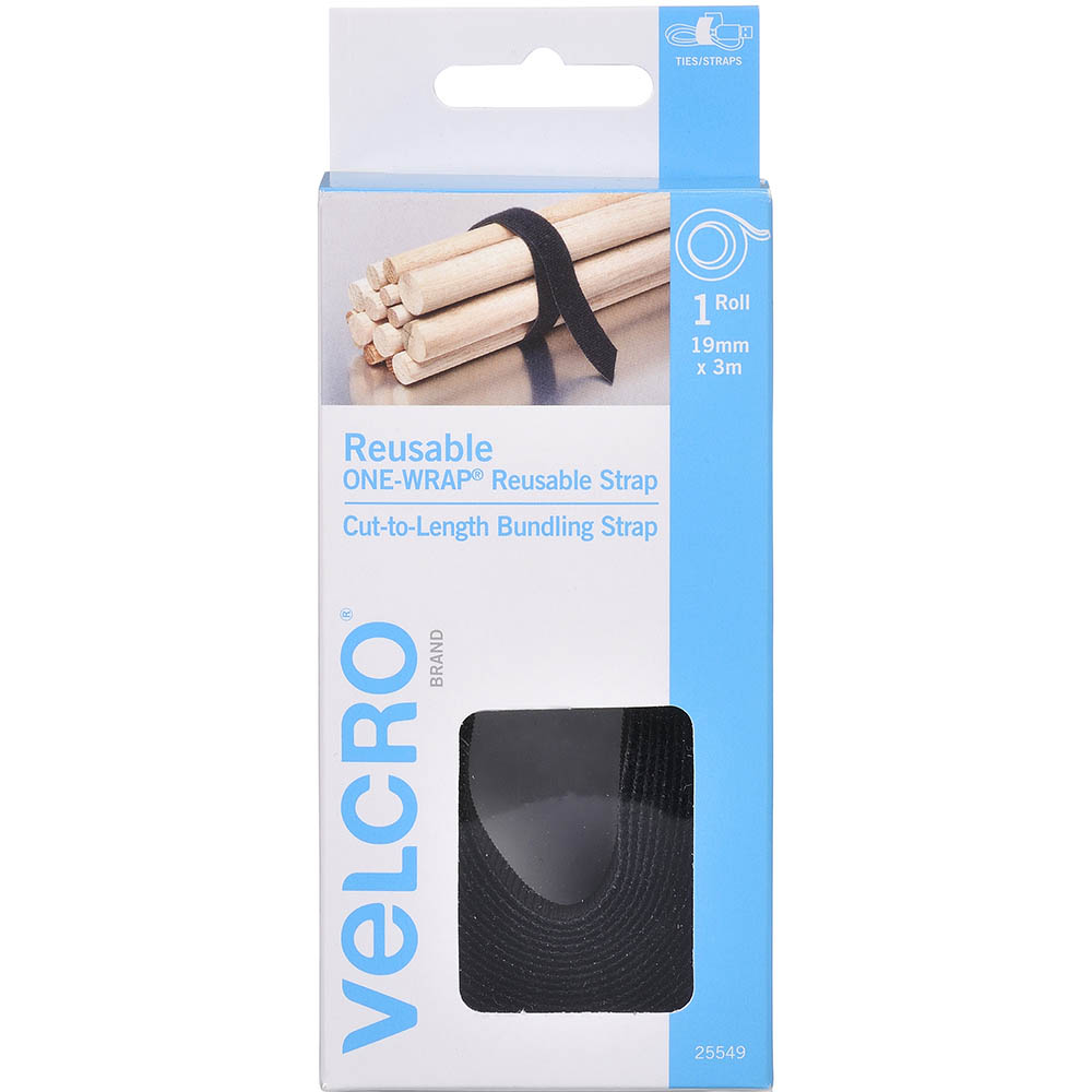 Image for VELCRO BRAND® ONE-WRAP® REUSABLE STRAP 19MM X 3M BLACK from Office Play