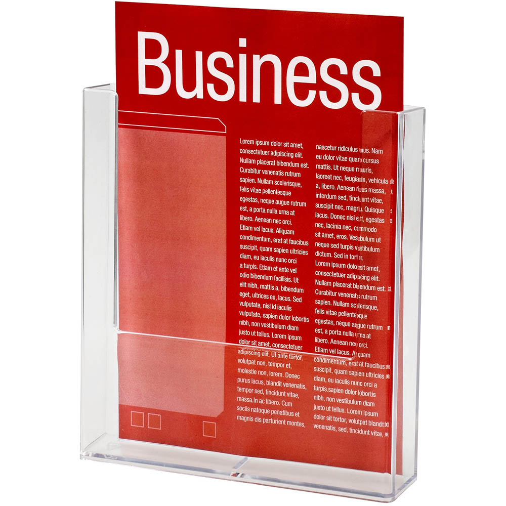 Image for ESSELTE BROCHURE HOLDER WALL MOUNT 1 TIER A4 CLEAR from BusinessWorld Computer & Stationery Warehouse