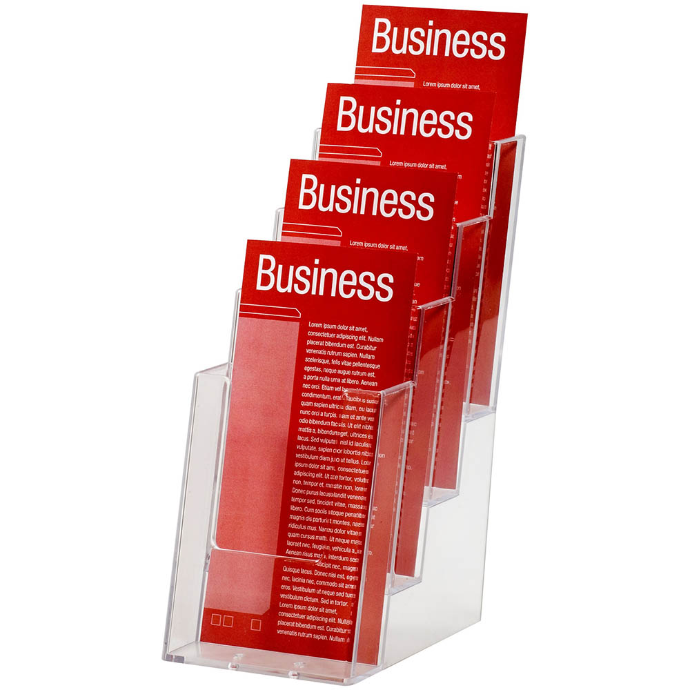 Image for ESSELTE BROCHURE HOLDER FREE-STANDING 4 TIER DL CLEAR from Prime Office Supplies