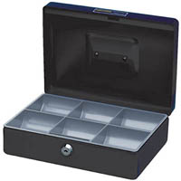 esselte classic cash box 250 x 180 x 80mm size 10 black