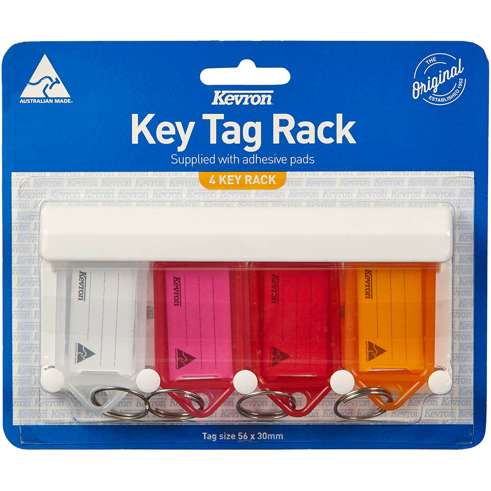 Image for KEVRON ID5 KEY TAG RACK 4 TAG ASSORTED from Office Fix - WE WILL BEAT ANY ADVERTISED PRICE BY 10%