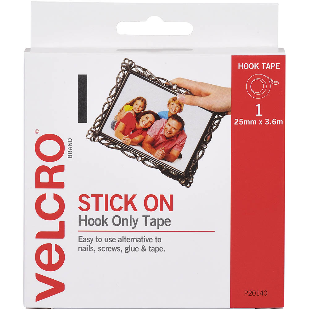 Image for VELCRO BRAND® STICK-ON HOOK TAPE 25MM X 3.6M WHITE from Office Heaven
