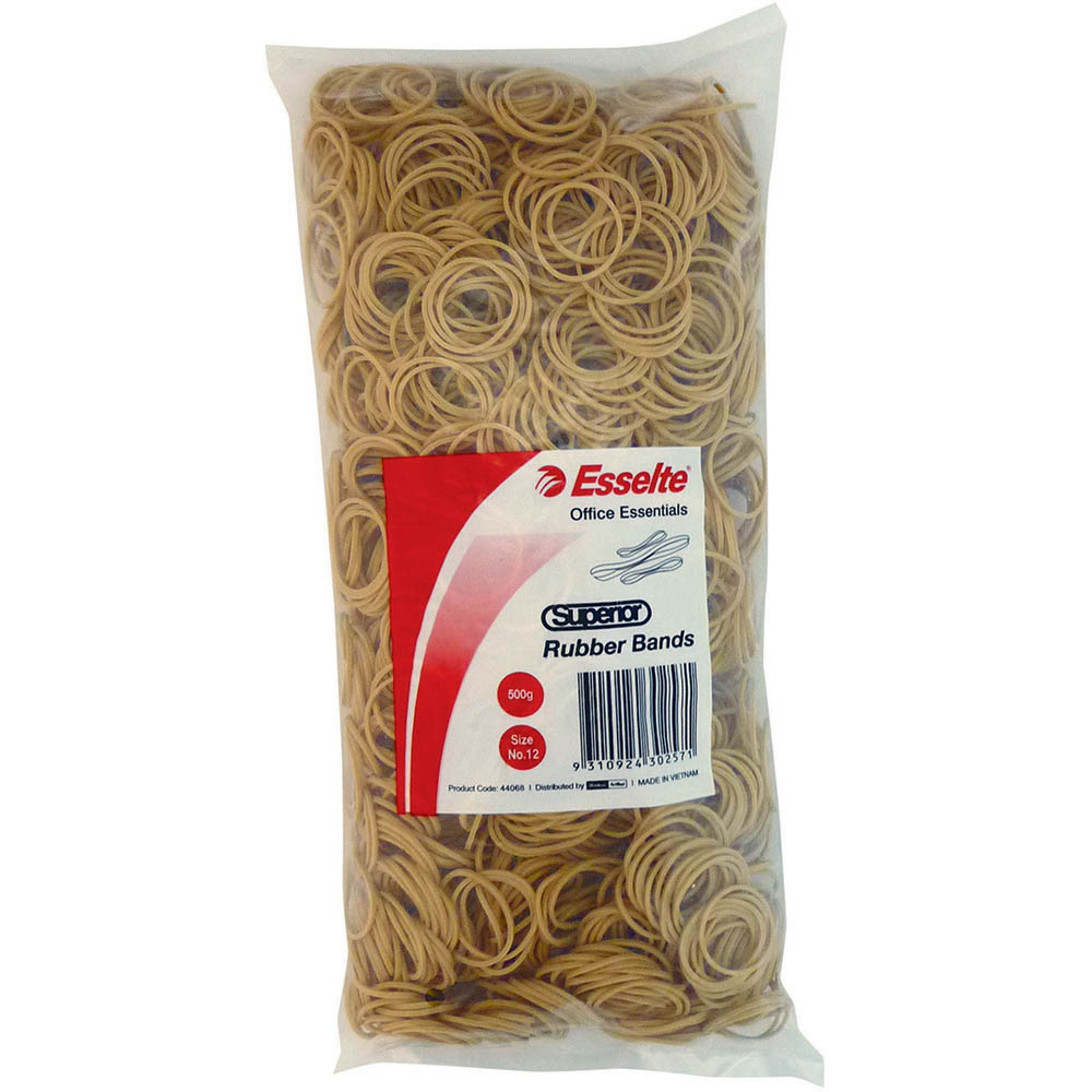 Image for ESSELTE SUPERIOR RUBBER BANDS SIZE 10 500G BAG from BusinessWorld Computer & Stationery Warehouse