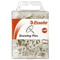 esselte drawing pins white pack 100