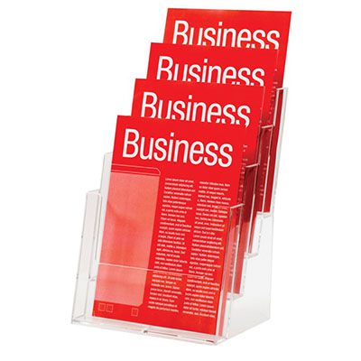 Image for ESSELTE BROCHURE HOLDER FREE-STANDING 4 TIER A4 CLEAR from Memo Office and Art