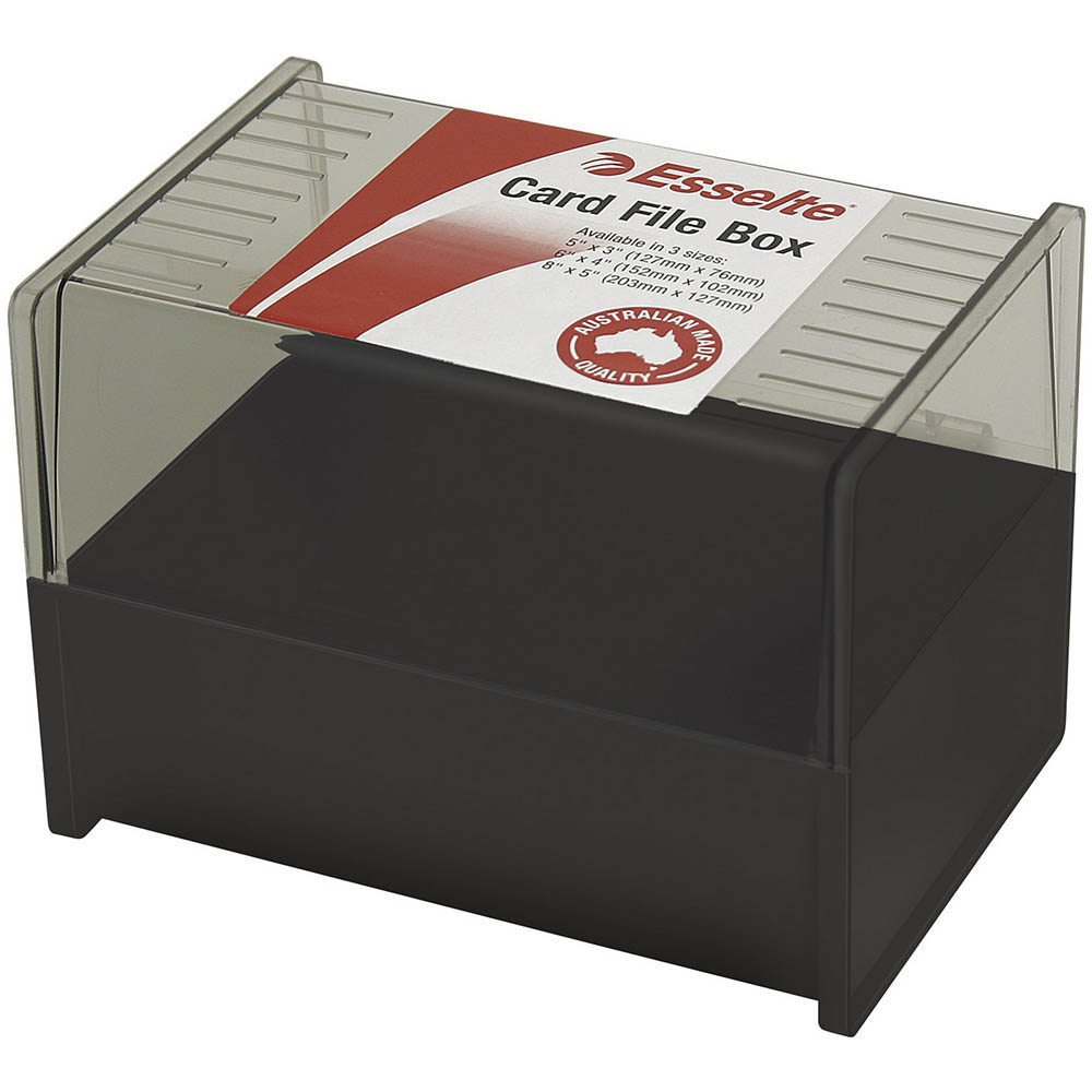 Image for ESSELTE SWS CARD FILE BOX 102 X 152MM BLACK from Office Fix - WE WILL BEAT ANY ADVERTISED PRICE BY 10%