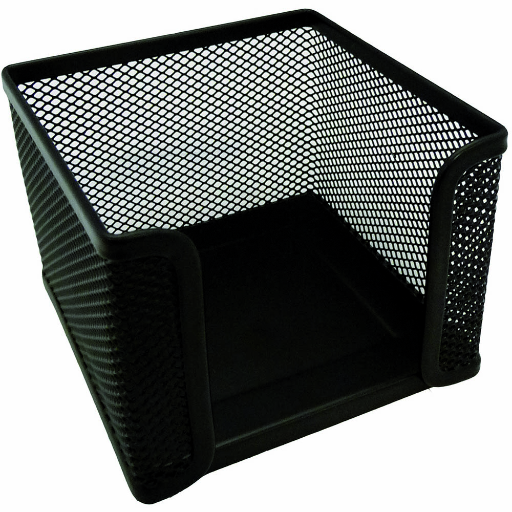Image for ESSELTE METAL MESH MEMO CUBE HOLDER BLACK from Clipboard Stationers & Art Supplies