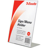 esselte sign / menu holder slanted portrait a5 clear