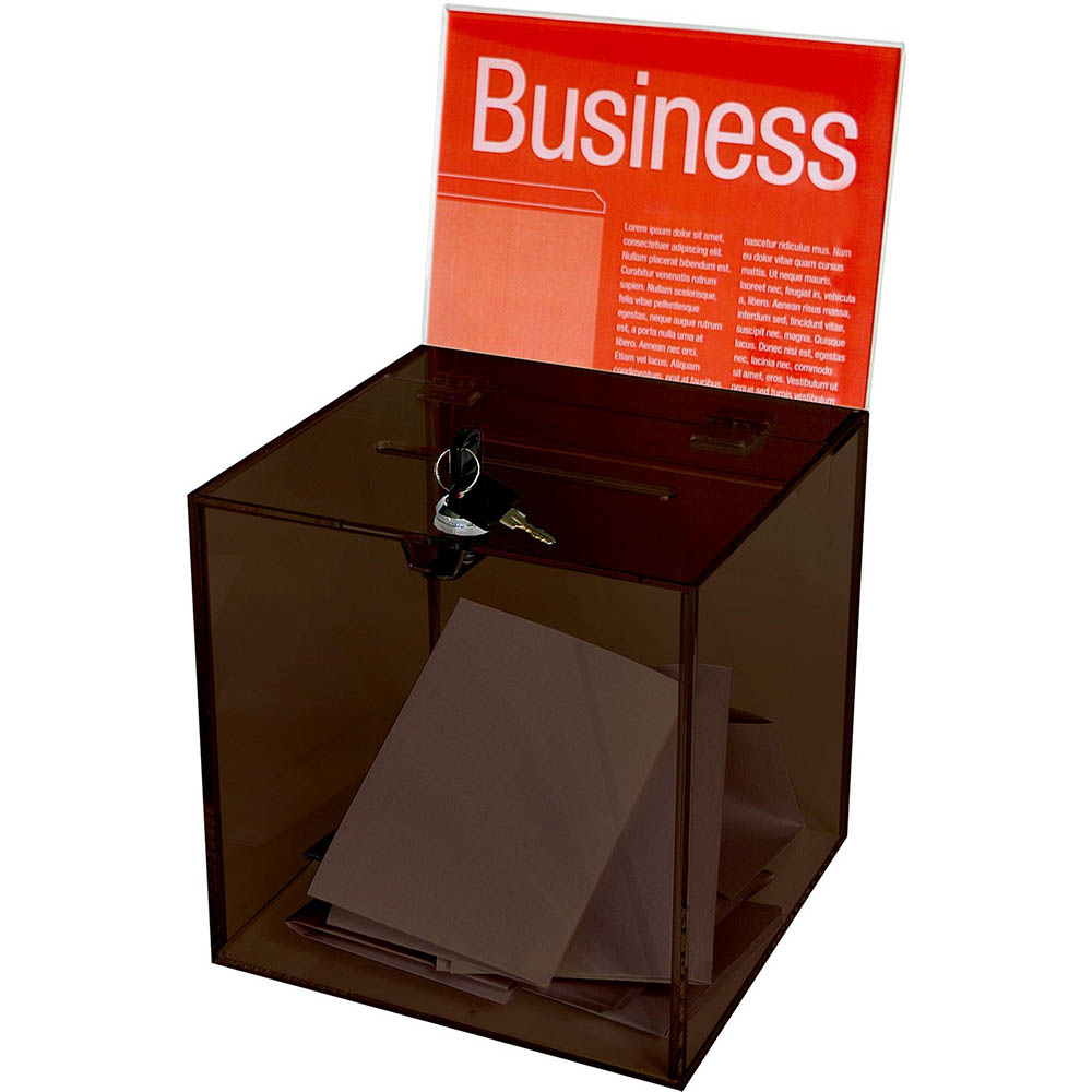 Image for ESSELTE BALLOT BOX LOCKABLE SMALL SMOKE from BusinessWorld Computer & Stationery Warehouse