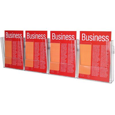 Image for ESSELTE BROCHURE HOLDER WALL SYSTEM 1 TIER 4 POCKET A4 CLEAR from BusinessWorld Computer & Stationery Warehouse