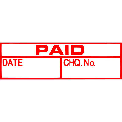 XSTAMPER CX-BN 1533 PRE-INKED MESSAGE STAMP PAID/DATE/CHEQUE NUMBER 42 X 13MM RED |  | 7006358