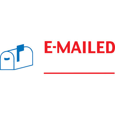 XSTAMPER CX-BN 2025 PRE-INKED MESSAGE STAMP EMAILED WITH ICON 42 X 13MM RED/BLUE |  | 7007987i
