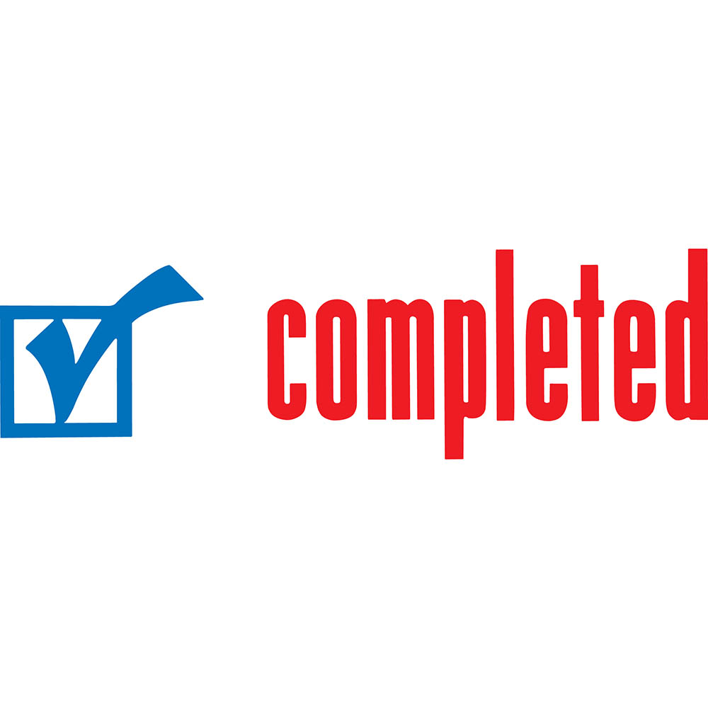 XSTAMPER CX-BN 2026 PRE-INKED MESSAGE STAMP COMPLETED WITH ICON 42 X 13MM RED/BLUE |  | 7002374i