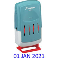 xstamper 5212 versa dater self-inking date stamp 23.8 x 4.8mm blue
