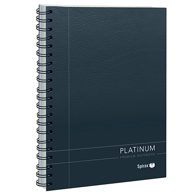 Image for SPIRAX 401 PLATINUM NOTEBOOK SPIRAL BOUND 200 PAGE A5 BLACK from BusinessWorld Computer & Stationery Warehouse