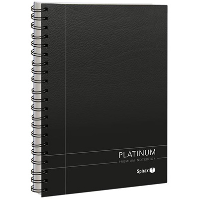 Image for SPIRAX 400 PLATINUM NOTEBOOK SPIRAL BOUND 200 PAGE A4 BLACK from Office Heaven