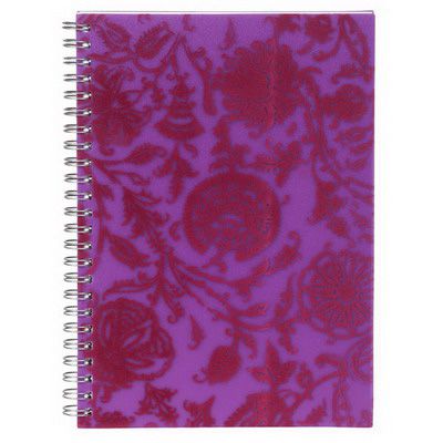 Image for SPIRAX FLOCKED 531 NOTEBOOK 8MM RULED POLYPROPYLENE COVER TWIN WIRE A5 240 PAGE PURPLE from Challenge Office Supplies