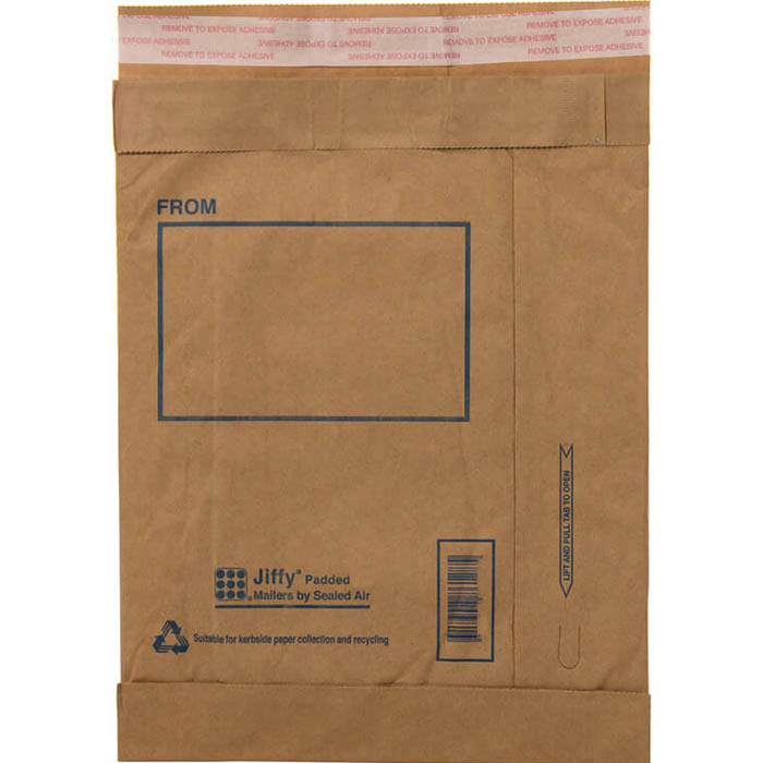 Image for JIFFY PADDED MAILER BAG 300 X 405MM SIZE 6 KRAFT CARTON 50 from Eastland Office Supplies