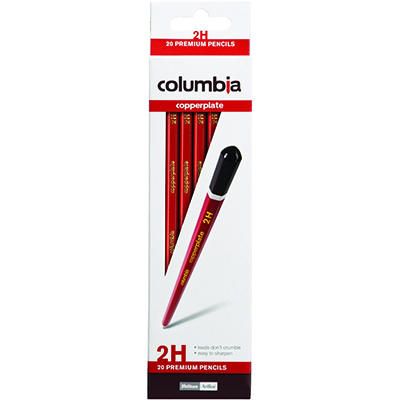 Image for COLUMBIA COPPERPLATE HEXAGONAL PENCIL 2H BOX 20 from Challenge Office Supplies
