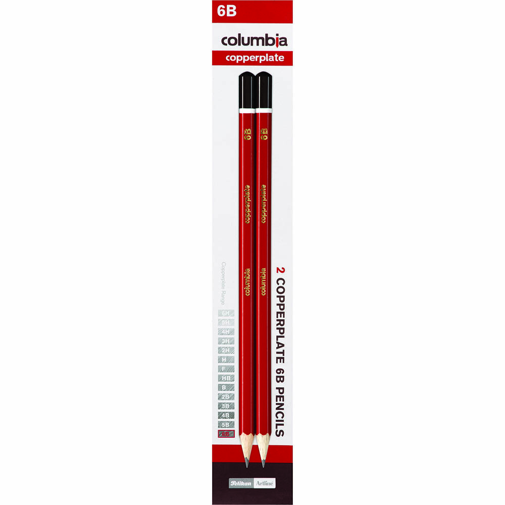 Image for COLUMBIA COPPERPLATE HEXAGONAL PENCIL 6B PACK 2 from BusinessWorld Computer & Stationery Warehouse