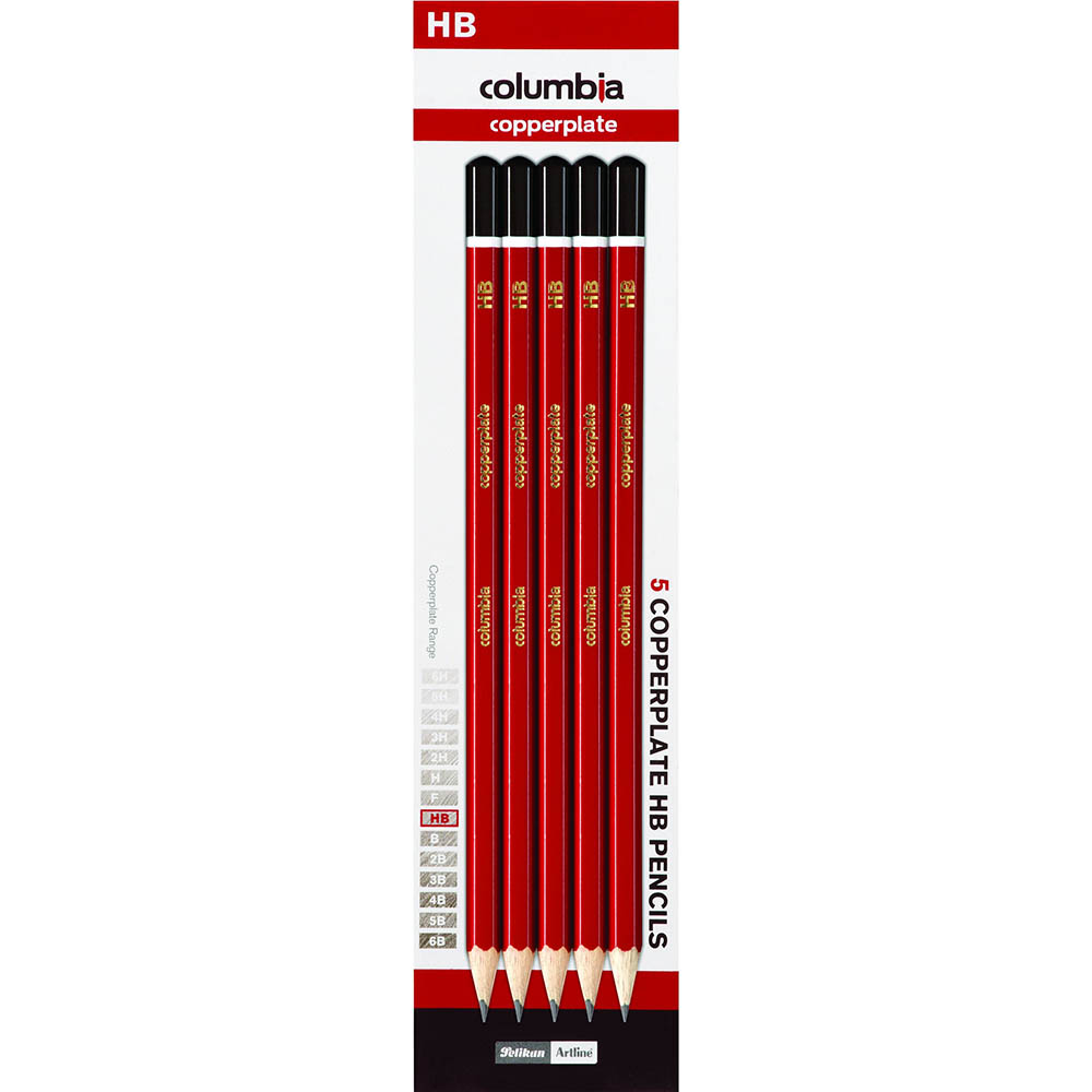 Image for COLUMBIA COPPERPLATE HEXAGONAL PENCIL HB PACK 5 from BusinessWorld Computer & Stationery Warehouse