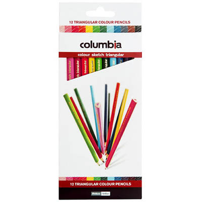 Image for COLUMBIA COLOURSKETCH TRIANGULAR PENCIL ASSORTED PACK 12 from Mercury Business Supplies
