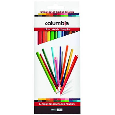 Image for COLUMBIA COLOURSKETCH TRIANGULAR PENCIL ASSORTED PACK 24 from Office Heaven
