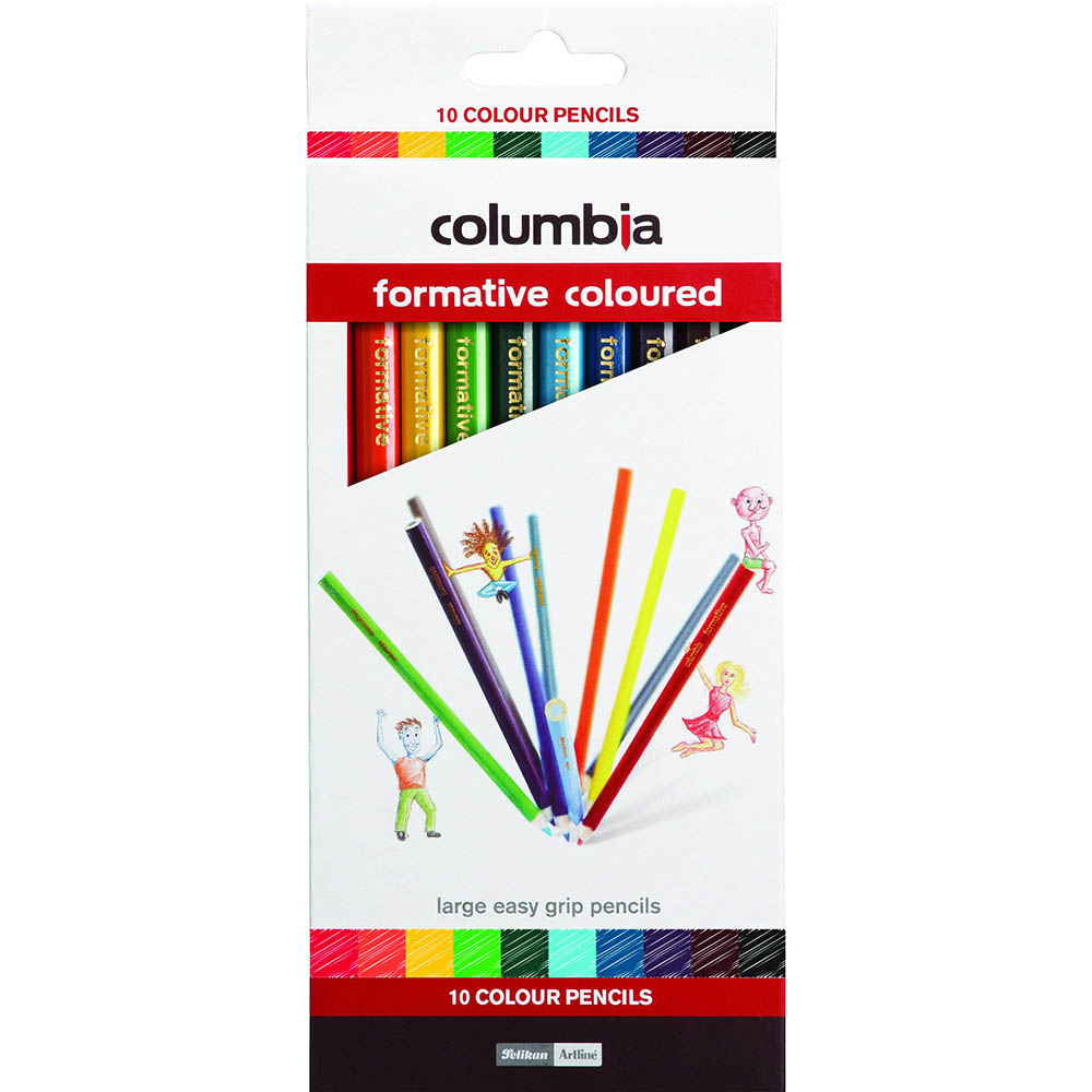 Image for COLUMBIA FORMATIVE COLOUR PENCIL ROUND ASSORTED PACK 10 from Challenge Office Supplies