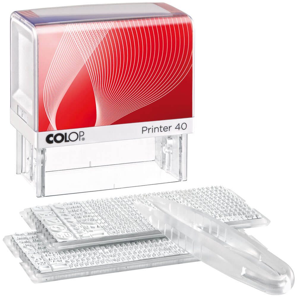 Image for COLOP P40 PRINTER DO-IT-YOURSELF SELF-INKING STAMP SET 2.5MM/3.5MM BLACK from That Office Place PICTON