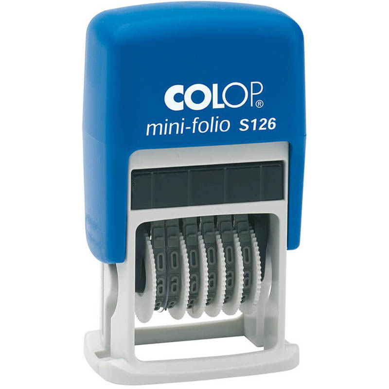 Image for COLOP S126 MINI-FOLIO SELF-INKING NUMBERER STAMP 6 BAND 4MM BLACK from Mitronics Corporation