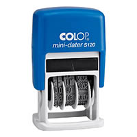 colop s120 mini-dater printer self-inking stamp 4mm black