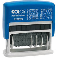 colop s120/wd mini-info-dater printer self-inking stamp 4mm blue/red