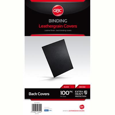 Image for GBC IBICO BINDING COVER LEATHERGRAIN 300GSM A4 BLACK PACK 100 from Clipboard Stationers & Art Supplies