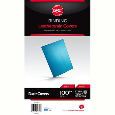 Image for GBC IBICO BINDING COVER LEATHERGRAIN 300GSM A4 BLUE PACK 100 from Clipboard Stationers & Art Supplies