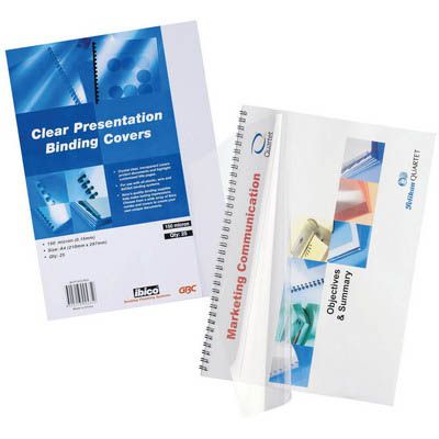 Image for GBC IBICO BINDING COVER 150 MICRON A4 CLEAR PACK 25 from BusinessWorld Computer & Stationery Warehouse