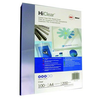 Image for GBC IBICO BINDING COVER 200 MICRON A4 CLEAR PACK 100 from Challenge Office Supplies