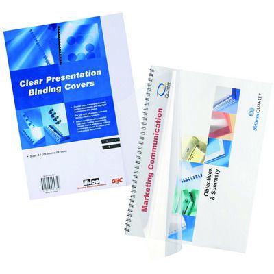 Image for GBC IBICO BINDING COVER 200 MICRON A4 CLEAR PACK 200 from That Office Place PICTON