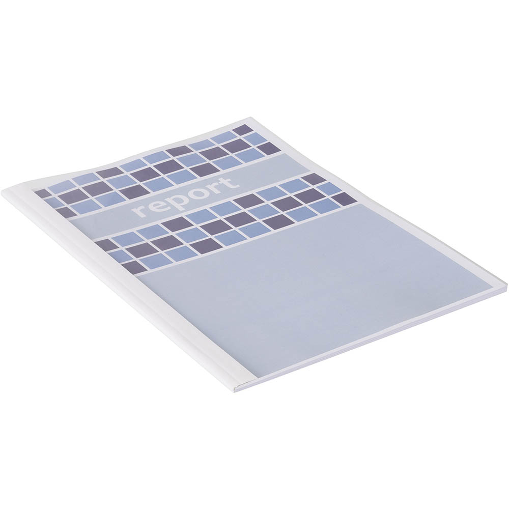 Image for GBC THERMAL BINDING COVER 1.5MM A4 WHITE BACK / CLEAR FRONT PACK 25 from Office Heaven