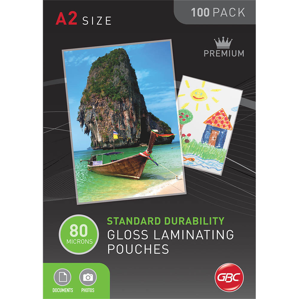 Image for GBC LAMINATING POUCH 80 MICRON A2 CLEAR PACK 100 from Peninsula Office Supplies