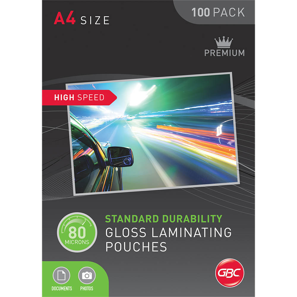 Image for GBC IBICO HIGH SPEED LAMINATOR POUCH 80 MICRON A4 CLEAR PACK 100 from Positive Stationery
