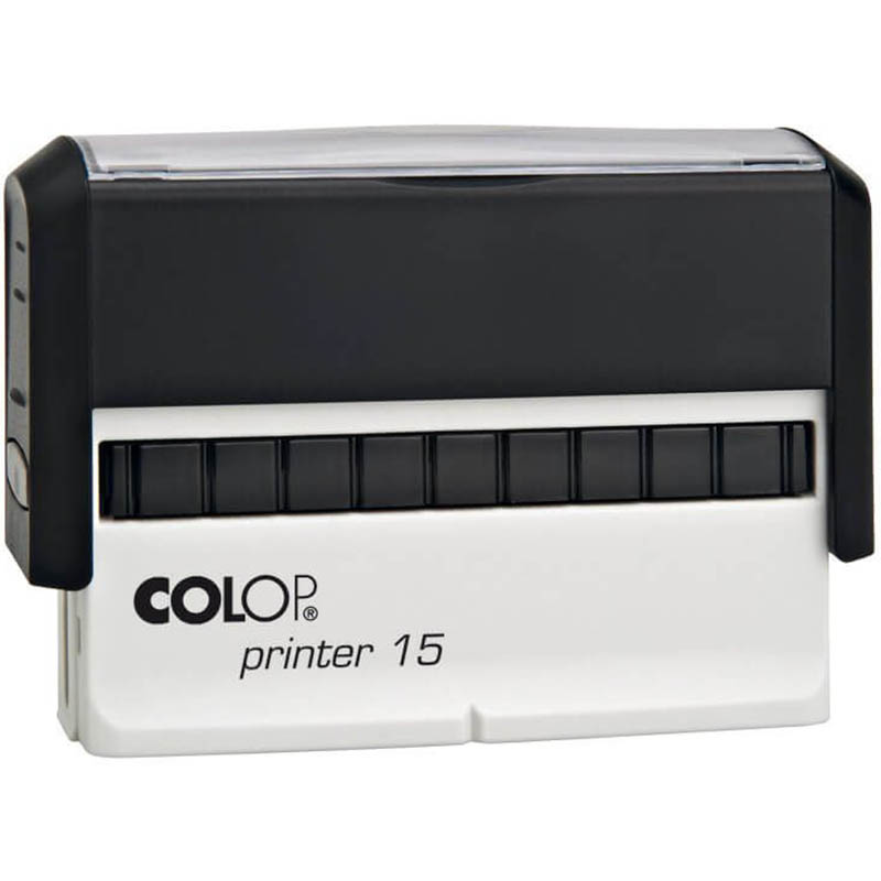 Image for COLOP P15 CUSTOM MADE PRINTER SELF-INKING STAMP 69 X 10MM from Mitronics Corporation