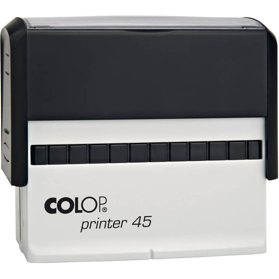Image for COLOP P45 CUSTOM MADE PRINTER SELF-INKING STAMP 82 X 25MM from Mitronics Corporation