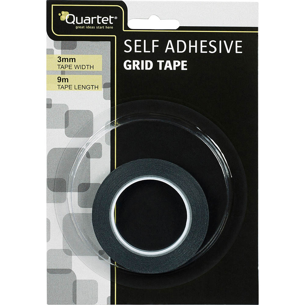 Image for QUARTET GEOTAPE GRID TAPE CREPE 3MM X 9M BLACK from Office Heaven