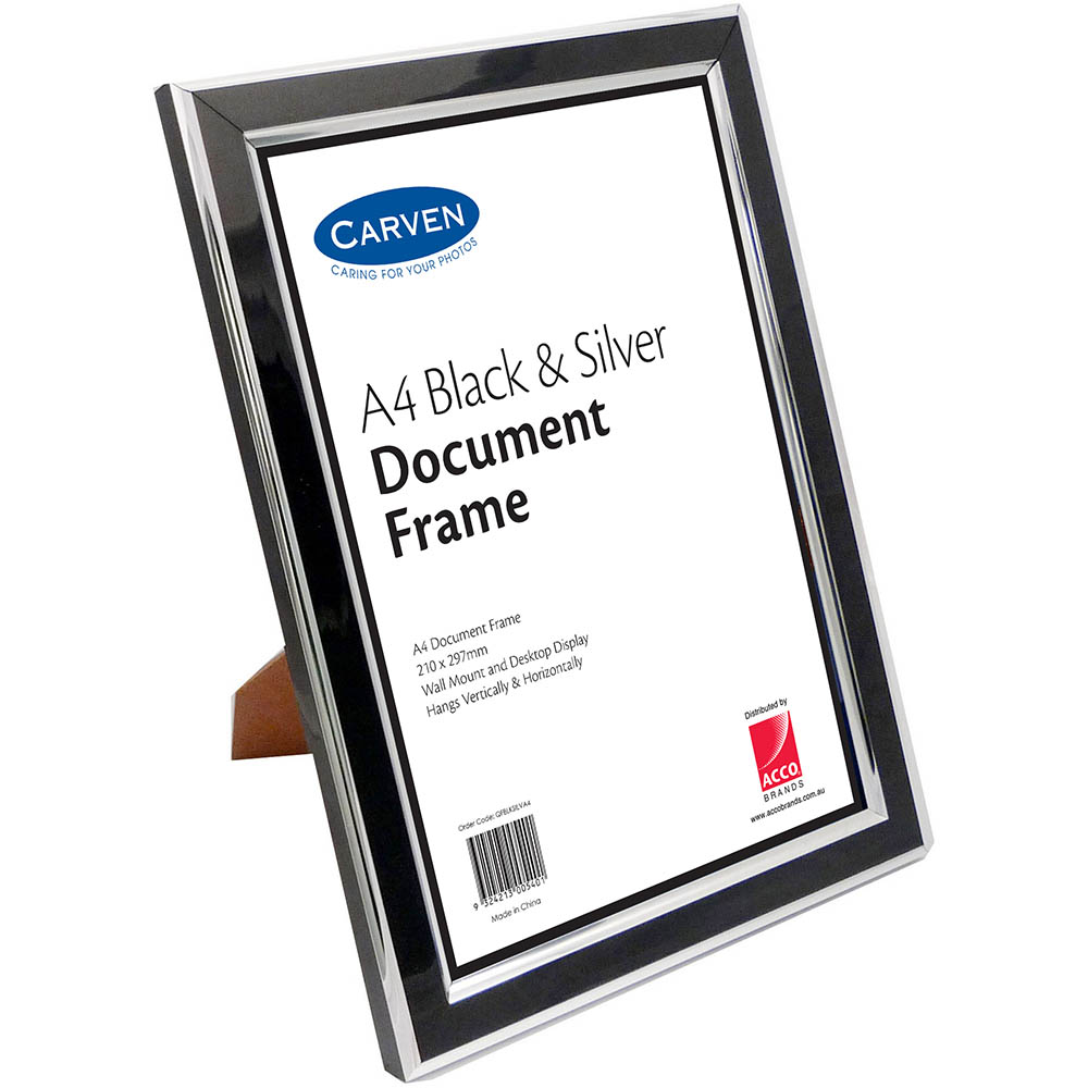 Image for CARVEN DOCUMENT FRAME A4 BLACK/SILVER from Clipboard Stationers & Art Supplies